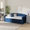Baxton Studio Lennon Modern and Contemporary Navy Blue Velvet Fabric Twin Size Daybed with Trundle 186-11466-Zoro - alternate 3